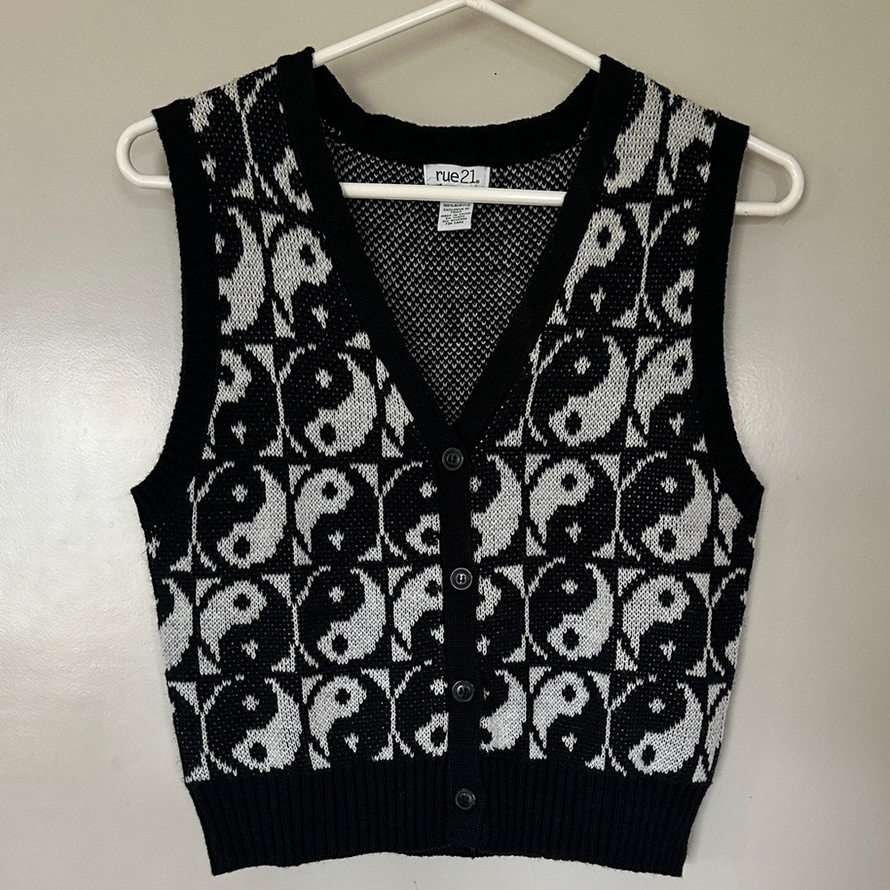 Ying yang sweater vest - XS